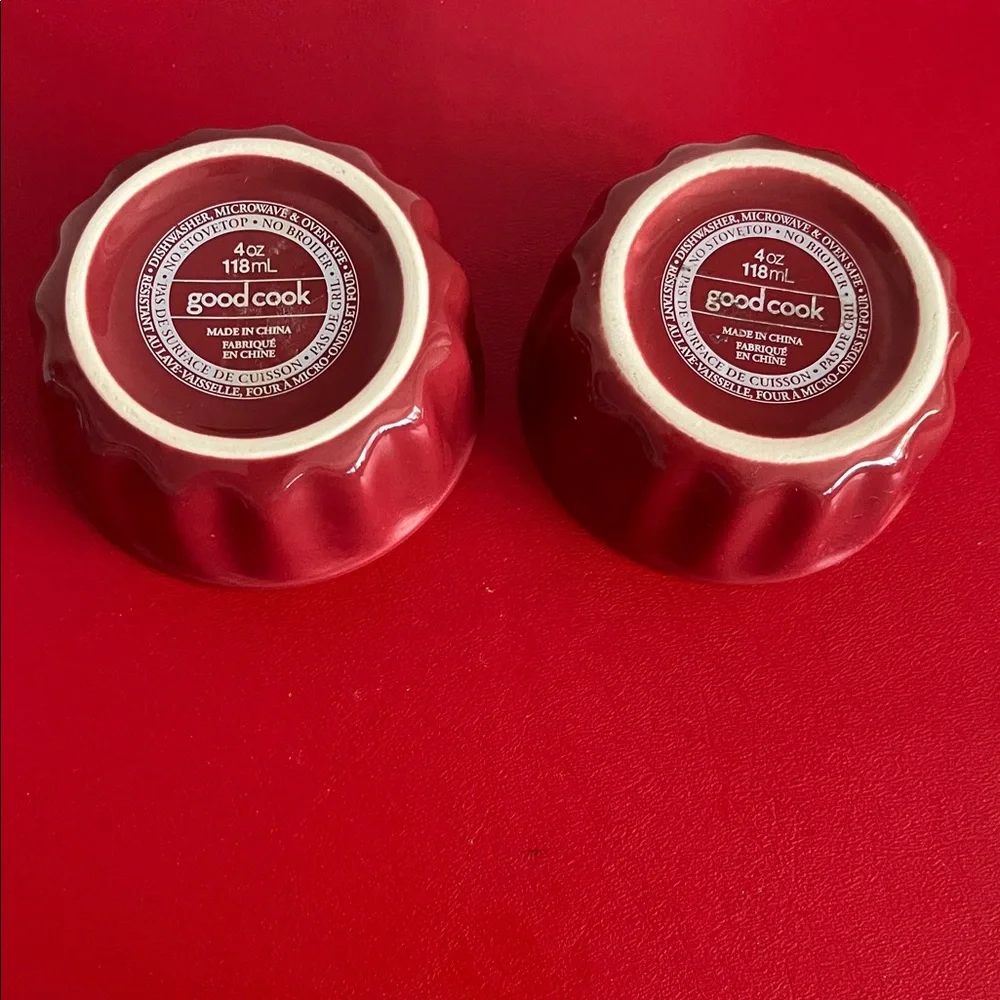 good cook Ceramic Red & White Creme Brulee Dish - Swanky Barn set of 2